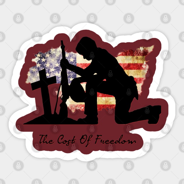 The Cost Of Freedom Sticker by D_AUGUST_ART_53